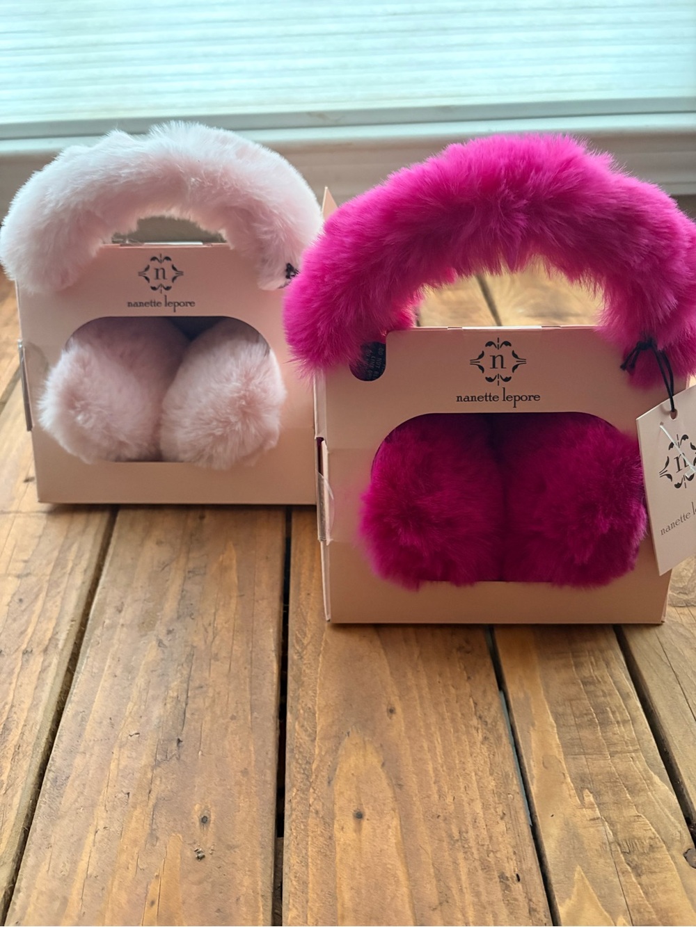 Nanette Lepore Kids Faux-Fur Ear Muffs in Hot Pink & Light Pink